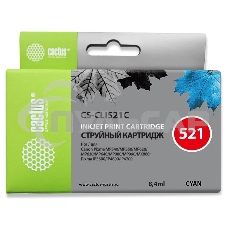 Картридж струйный Cactus CS-CLI521С голубой (8,4 мл) для Canon MP540/MP550/MP620/MP630/MP640/MP660