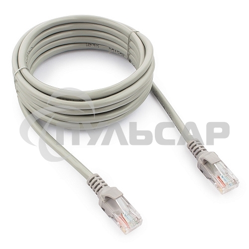 Патч-корд UTP Cablexpert кат.5e, 3м, литой, многожильный (серый)