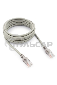 Патч-корд UTP Cablexpert кат.5e, 3м, литой, многожильный (серый)