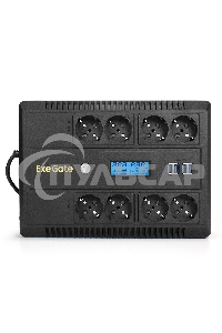 Источник бесперебойного питания ExeGate NEO Smart LHB-800.LCD.AVR.8SH.CH.RJ.USB 800VA/480W, LCD, AVR, 8*Schuko, USB, 4*USB-порта для зарядки, черный