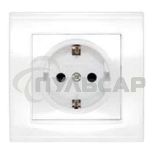 Розетка 1-м СП Бриллиант защ. шторки с заземл. бел. UNIVersal 7947632