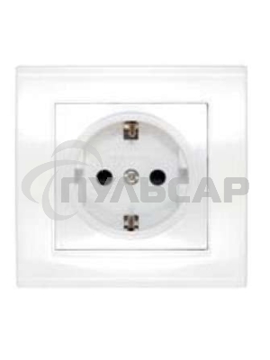Розетка 1-м СП Бриллиант защ. шторки с заземл. бел. UNIVersal 7947632