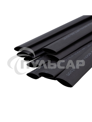 Трубка термоусаживаемая двухстенная клеевая 12.7/6.35мм (уп.10шт) по 1м черный Rexant 26-2105