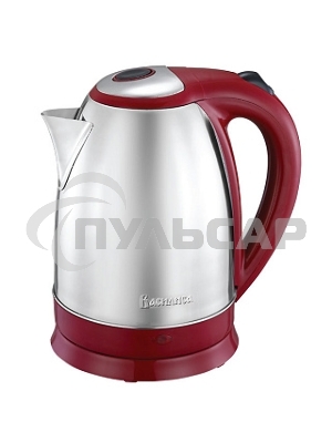 Чайник электрический ВАСИЛИСА ВА-1021 нерж. красный: 1500 Вт, 1,8 л (12)