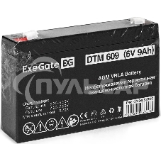 Аккумуляторная батарея ExeGate DTM 609 (6V 9Ah, клеммы F1)
