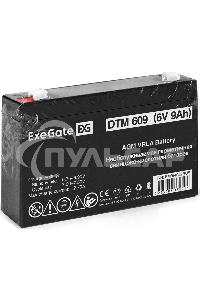 Аккумуляторная батарея ExeGate DTM 609 (6V 9Ah, клеммы F1)