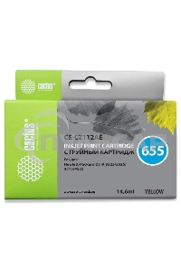 Картридж струйный Cactus CS-CZ112AE №655 желтый (14,6 мл) для HP DJ IA 3525/5525/4515/4525