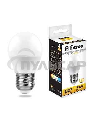 Лампа светодиодная Feron LB-95 7W 230V E27 4000K G45