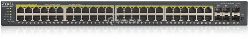 Коммутатор ZYXEL GS1920-48HPv2 Hybrid Smart switch PoE+ Zyxel Nebula Flex, 44xGE PoE+, 4xCombo (SFP/RJ-45 PoE+), 2xSFP, budget PoE 375W, Standalone / cloud management