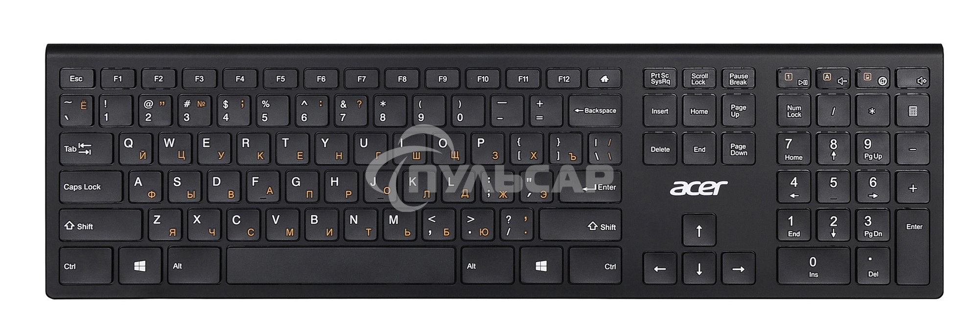 Клавиатура беспроводная Acer OKR020, USB, Радиоканал, черный