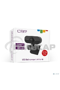 Веб-камера CBR CW 852HD Black с матрицей 1,3 МП, разрешение видео 1280х720, USB 2.0, встроенный микрофон с шумоподавлением, фикс.фокус, крепление на мониторе, длина кабеля 1,5 м, черный