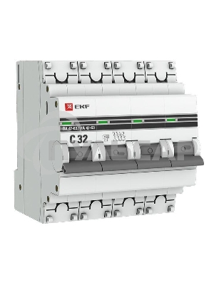 Выключатель автоматический модульный 4п C 32А 4.5кА ВА 47-63 PROxima EKF mcb4763-4-32C-pro