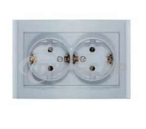 Розетка 2-м СП Бриллиант с заземл. серебр. UNIVersal 7949780