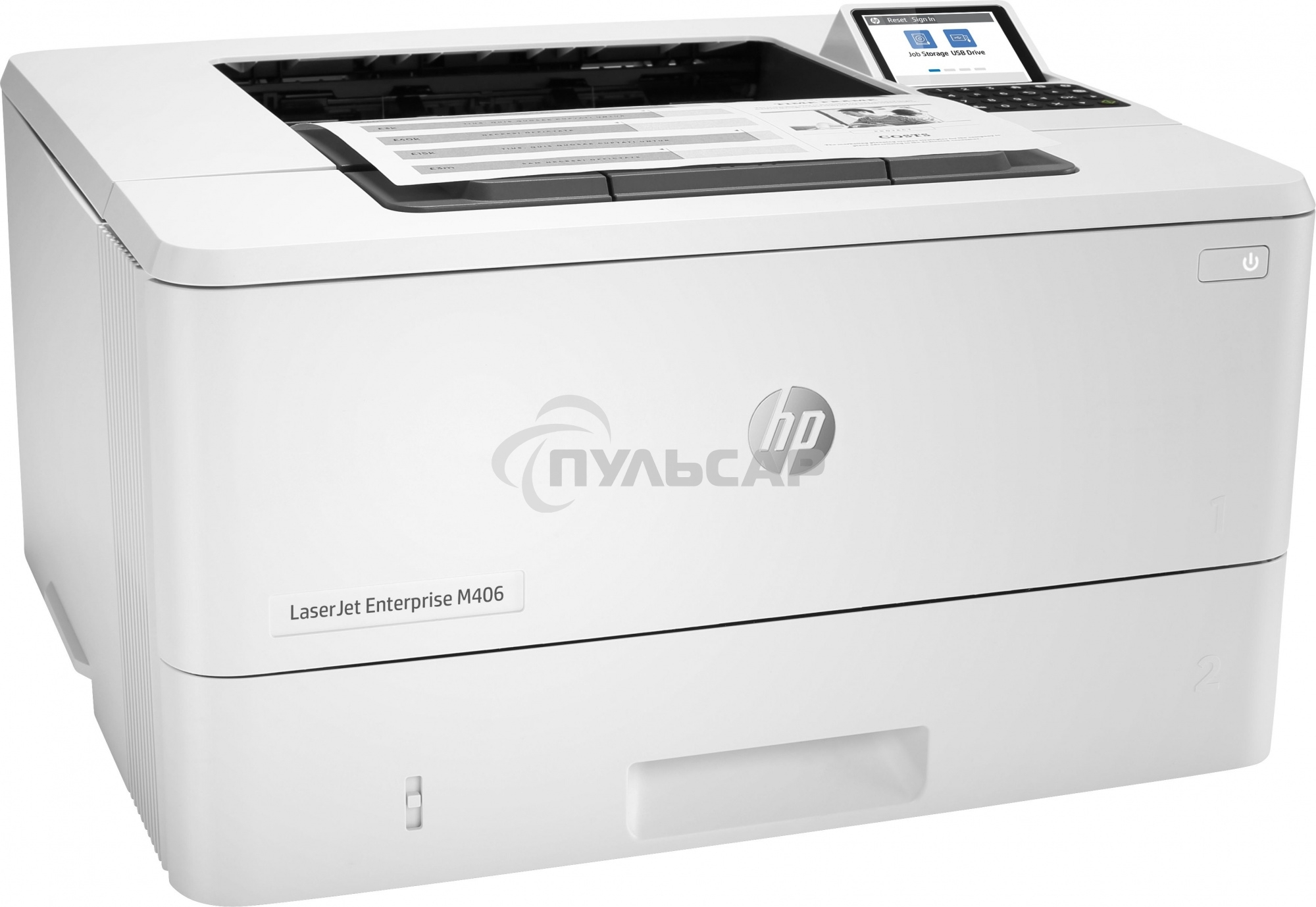 Принтер лазерный HP LaserJet Enterprise M406dn (3PZ15A), A4, ч/б, печ. до 40 стр/мин., 1200 x 1200 dpi, USB, RJ-45, Air Print, Mopria