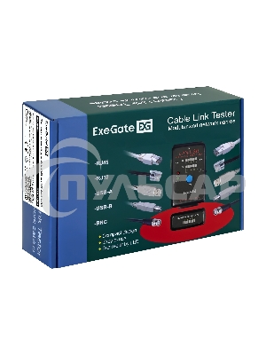 Тестер сетевой ExeGate EX293160RUS EX-T5448 для RJ-45/RJ-11/RJ-12/USB