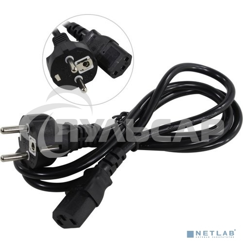 Кабель питания ExeGate Power PC-1,5P (Евровилка Schuko->С13) VDE-250V-3*0.75-CU, 10A, черный, 1.5м