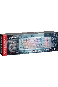 Клавиатура проводная Defender Hawk GK-418, USB, белый/голубой