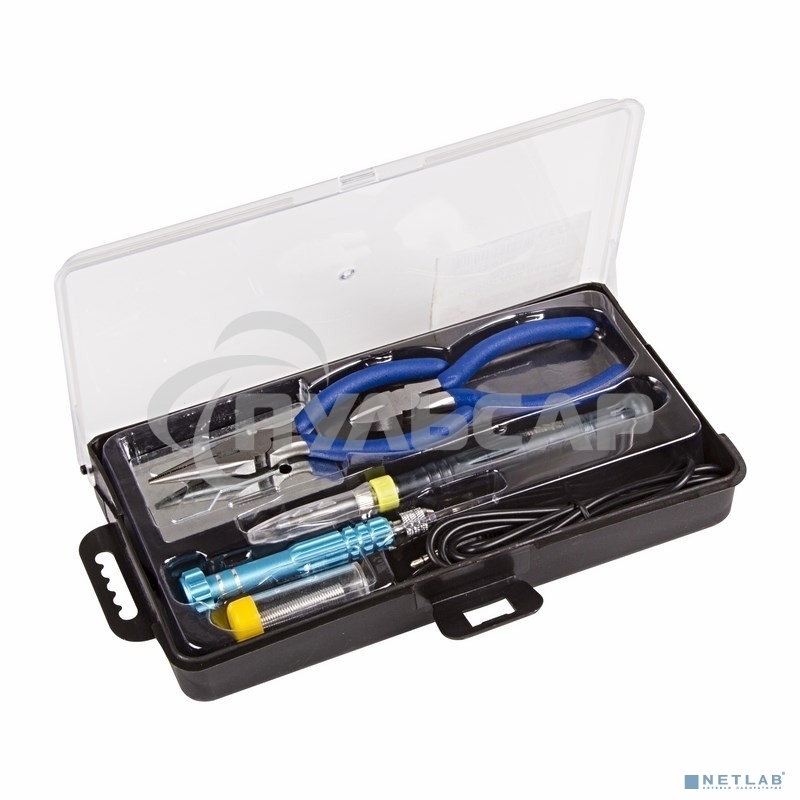 Набор для пайки Rexant (USB паяльник 8 Вт, кусачки, тонкогубцы, подставка, припой, отвертка)