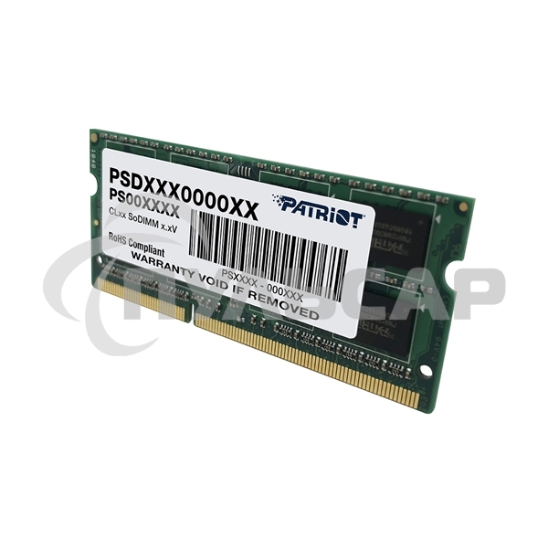 Оперативная память Patriot, DDR3L, 4Gb (1x4 Gb), 1600 MHz, CL11, SO-DIMM