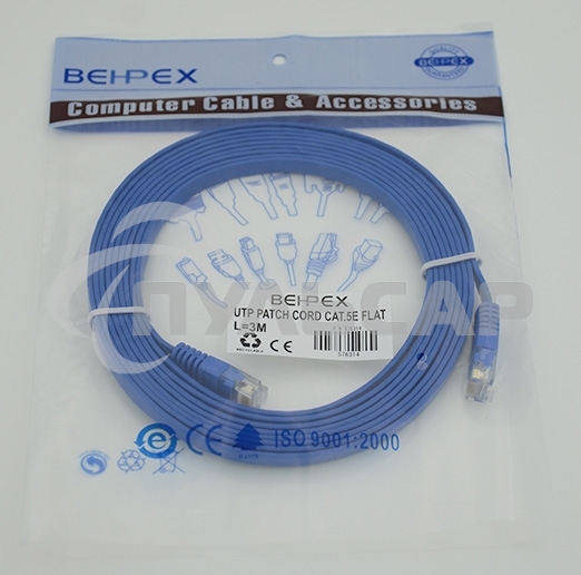 Сетевое оборудование Patchcord литой 5E Copper FLAT 3m