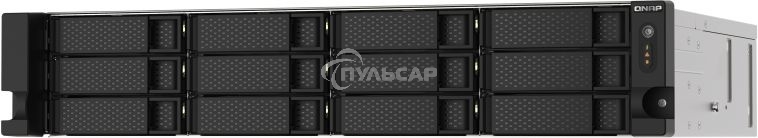 Сетевое хранилище без дисков SMB QNAP TS-1273AU-RP-8G NAS 12 HDD trays, 2x 2.5 GbE, rackmount, 2 PSU. 4-core AMD V1500B2,2 GHz, RAM 8 Gb (8 Gb UDIMM DDR4 (1 x 8 Gb) up to 32 Gb (2 x 16 Gb)). W/o rail kit RAIL-B02