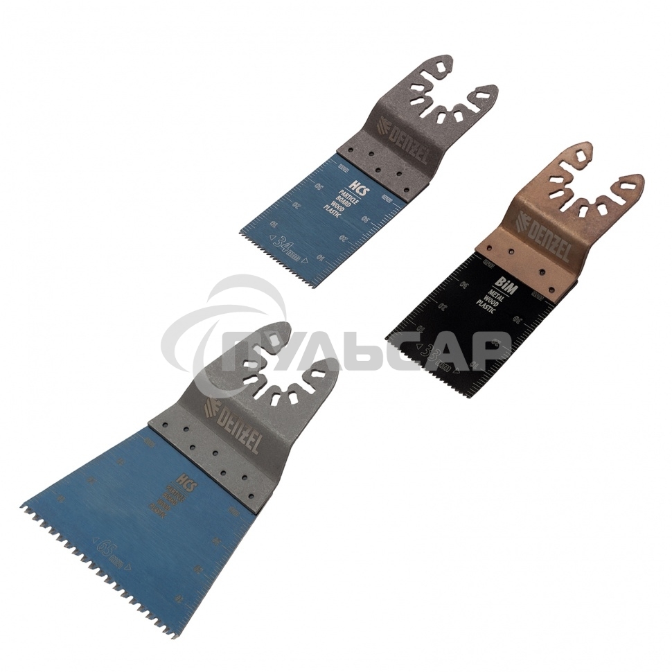 Набор насадок для МФИ по дереву и металлу, 3 шт. Denzel