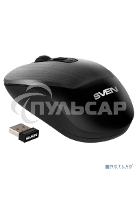 Мышь беспроводная SVEN RX-380W серый металлик, 1600 dpi, радиоканал, USB, кнопки - 4