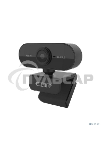 Веб-камера CBR CW 852FHD Black с матрицей 2 МП, разрешение видео 1920х1080, USB 2.0, встроенный микрофон с шумоподавлением, фикс.фокус, крепление на мониторе, длина кабеля 1,5 м, черный