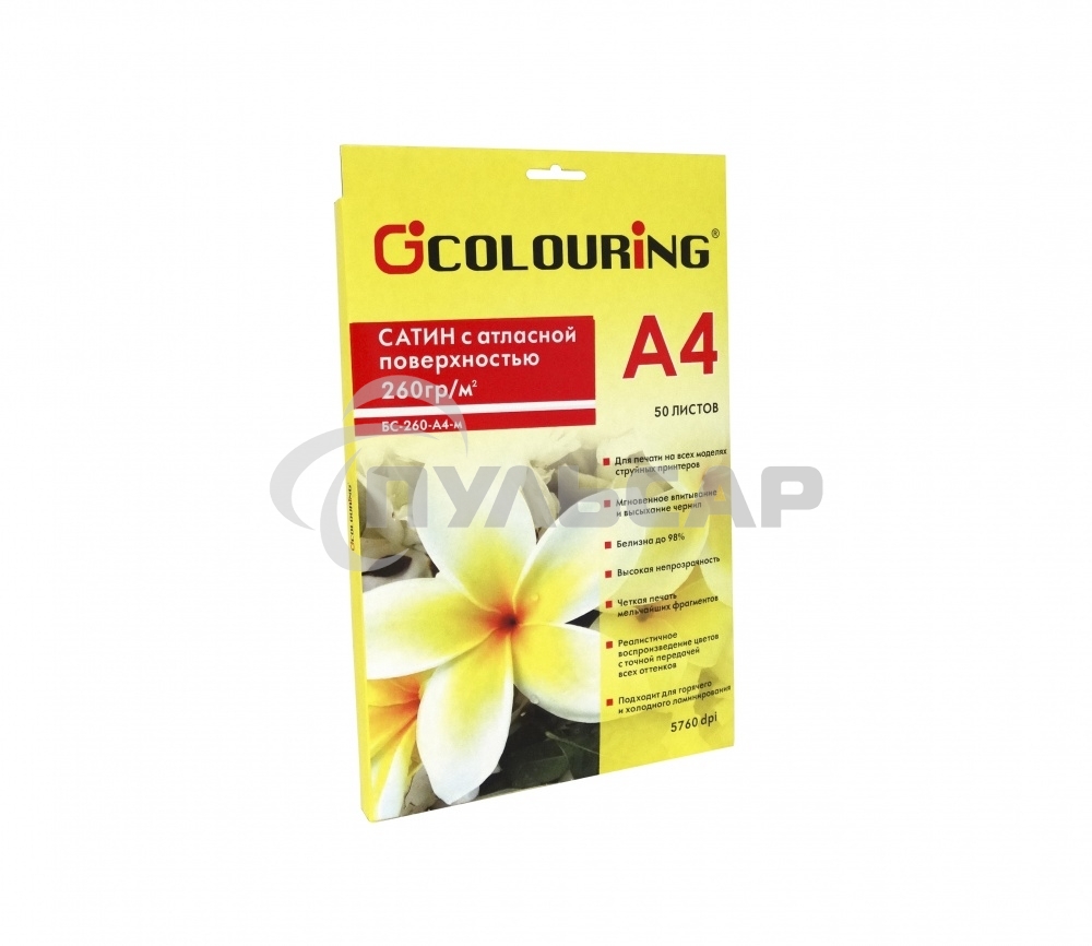 Фотобумага CG-БС-260-А4-м-50 микропористая сатин, 260 г/м2, А4, 50 листов, 5760 dpi КГ24-50
