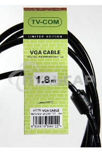 Кабель соединительный SVGA (15M/M) 1,8m 2 фильтра TV-COM <QCG120H-1.8M>