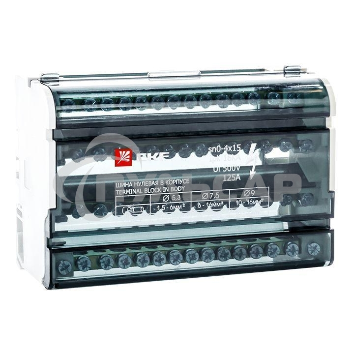 Шина нулевая в корпусе 4х15 EKF sn0-4x15
