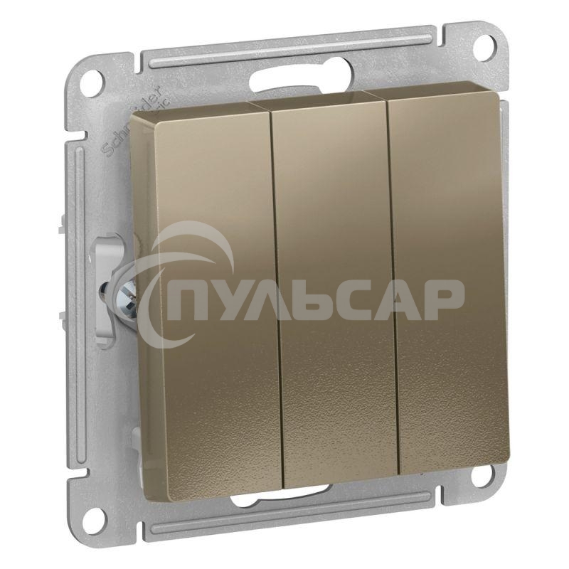 Механизм выключателя 3-кл. ATLAS DESIGN (сх.1+1+1) 10АХ шампань SchE ATN000531
