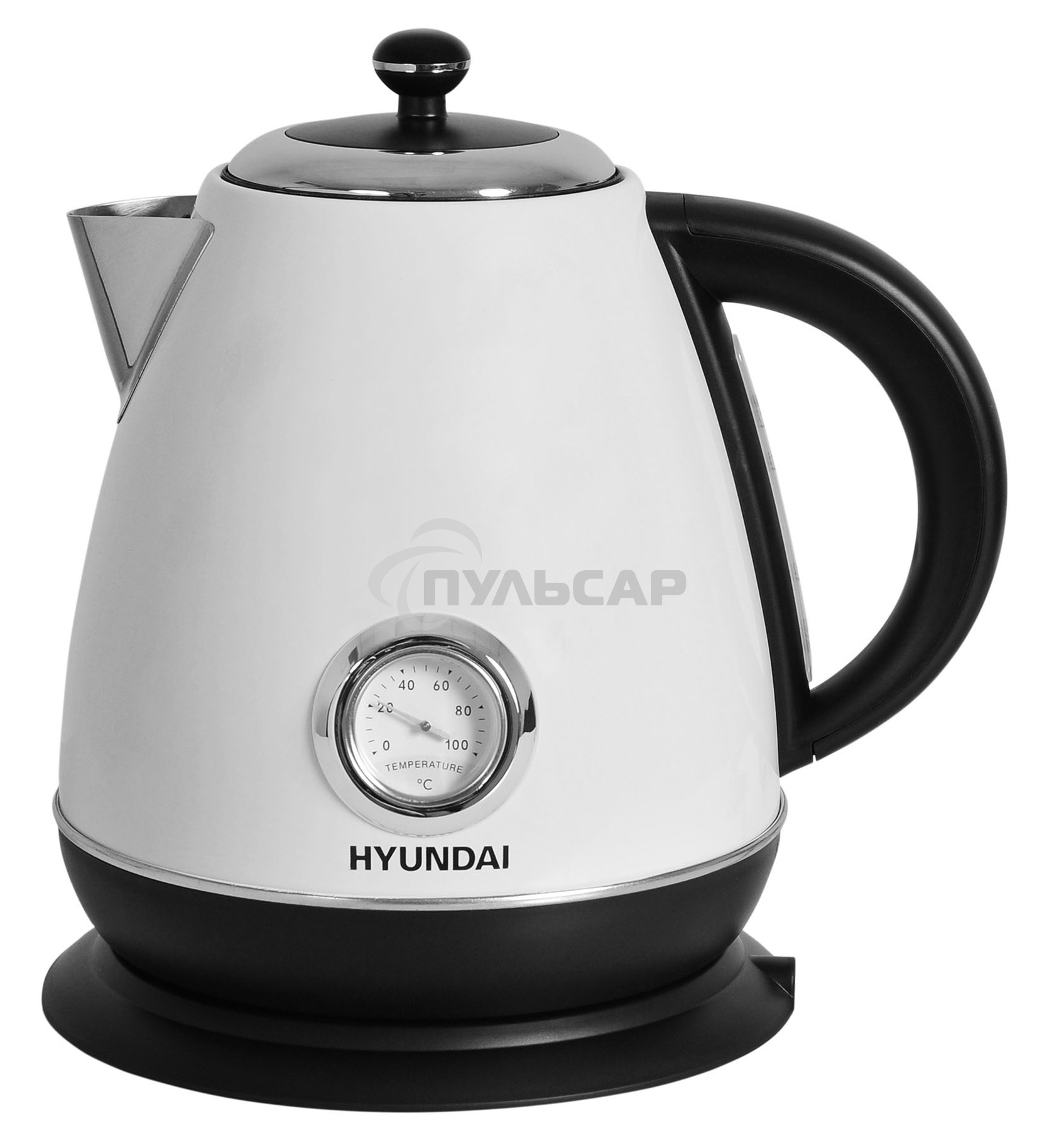 Чайник электрический Hyundai HYK-S4502 1.7л. 2200Вт жемчужный/черный (корпус: нержавеющая сталь/пластик)