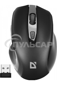 Мышь беспроводная Defender Prime MB-053 черный, 1600 dpi, радиоканал, USB, кнопки - 6
