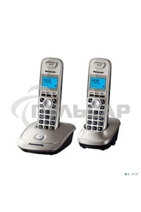 Телефон беспроводной (DECT) Panasonic KX-TG2512RUN (платиновый) Доп трубка в комплекте,АОН, Caller ID,спикерфон на трубке,полифония