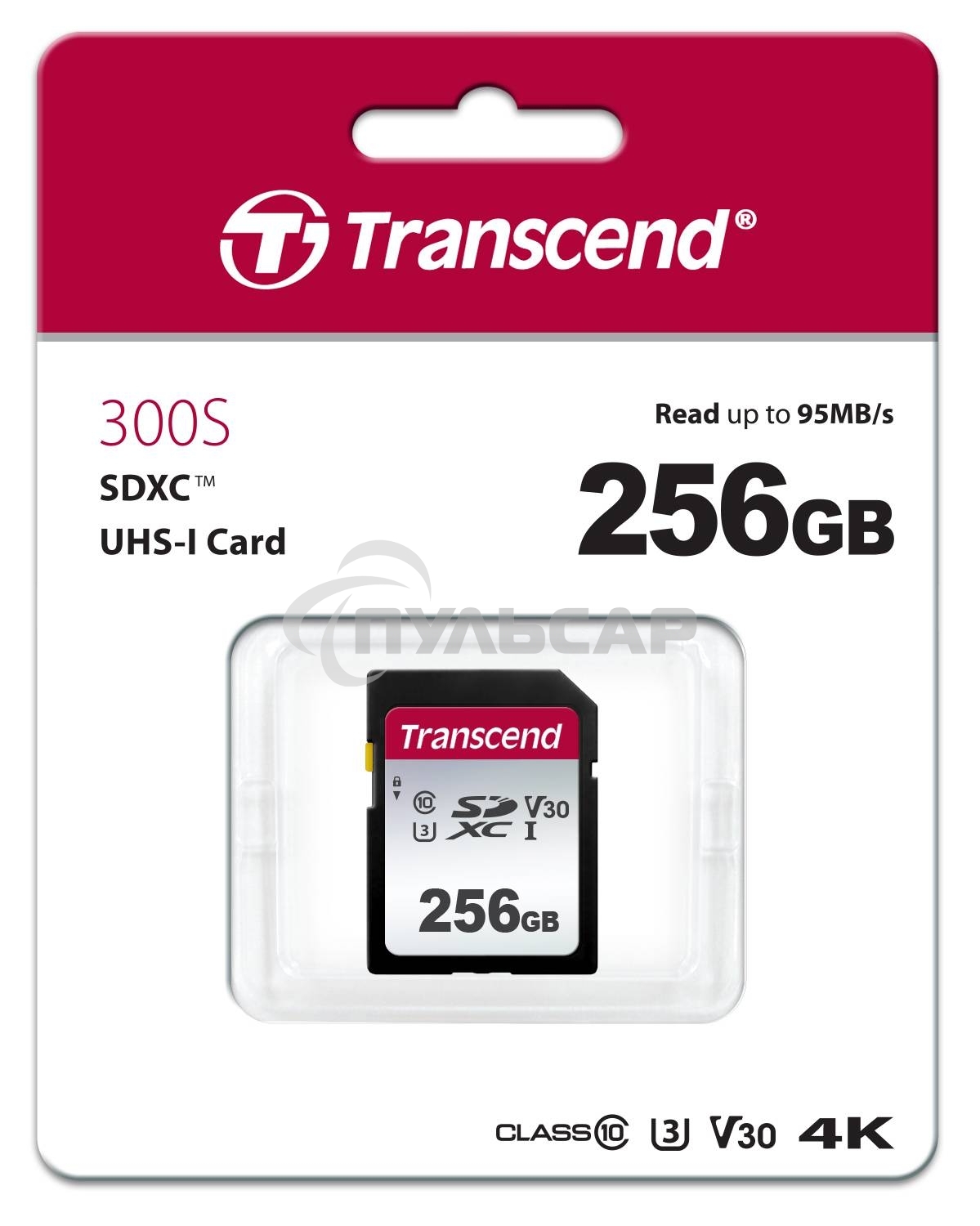 Флеш карта SD 256Gb Transcend SDXC Class 10 UHS-I U3, V30, TLC, Silver