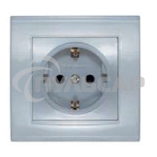 Розетка 1-м СП Бриллиант защ. шторки с заземл. серебр. UNIVersal 7949889