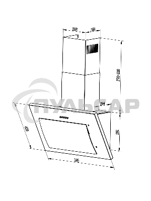 Вытяжка наклонная LEX MIKA GS 600 IVORY, 60 см, 850 куб. м/ч, 46 дБ