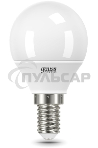Лампа светодиодная LED Gauss 8Вт E14 220В 4100К Elementary шар 53128