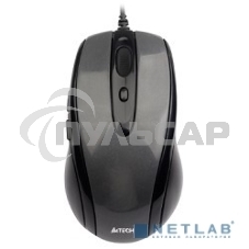 Мышь проводная A4Tech N-708X серый глянец/черный, 1600 dpi, USB, кнопки - 6