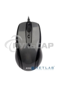 Мышь проводная A4Tech N-708X серый глянец/черный, 1600 dpi, USB, кнопки - 6
