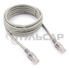 Патч-корд UTP Cablexpert кат.5e, 3м, литой, многожильный (серый)