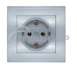 Розетка 1-м СП Бриллиант с заземл. серебр. UNIVersal 7949872