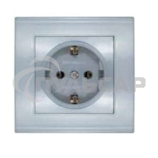 Розетка 1-м СП Бриллиант с заземл. серебр. UNIVersal 7949872