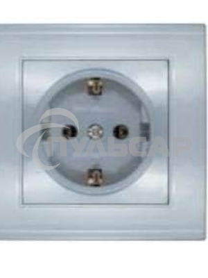 Розетка 1-м СП Бриллиант с заземл. серебр. UNIVersal 7949872