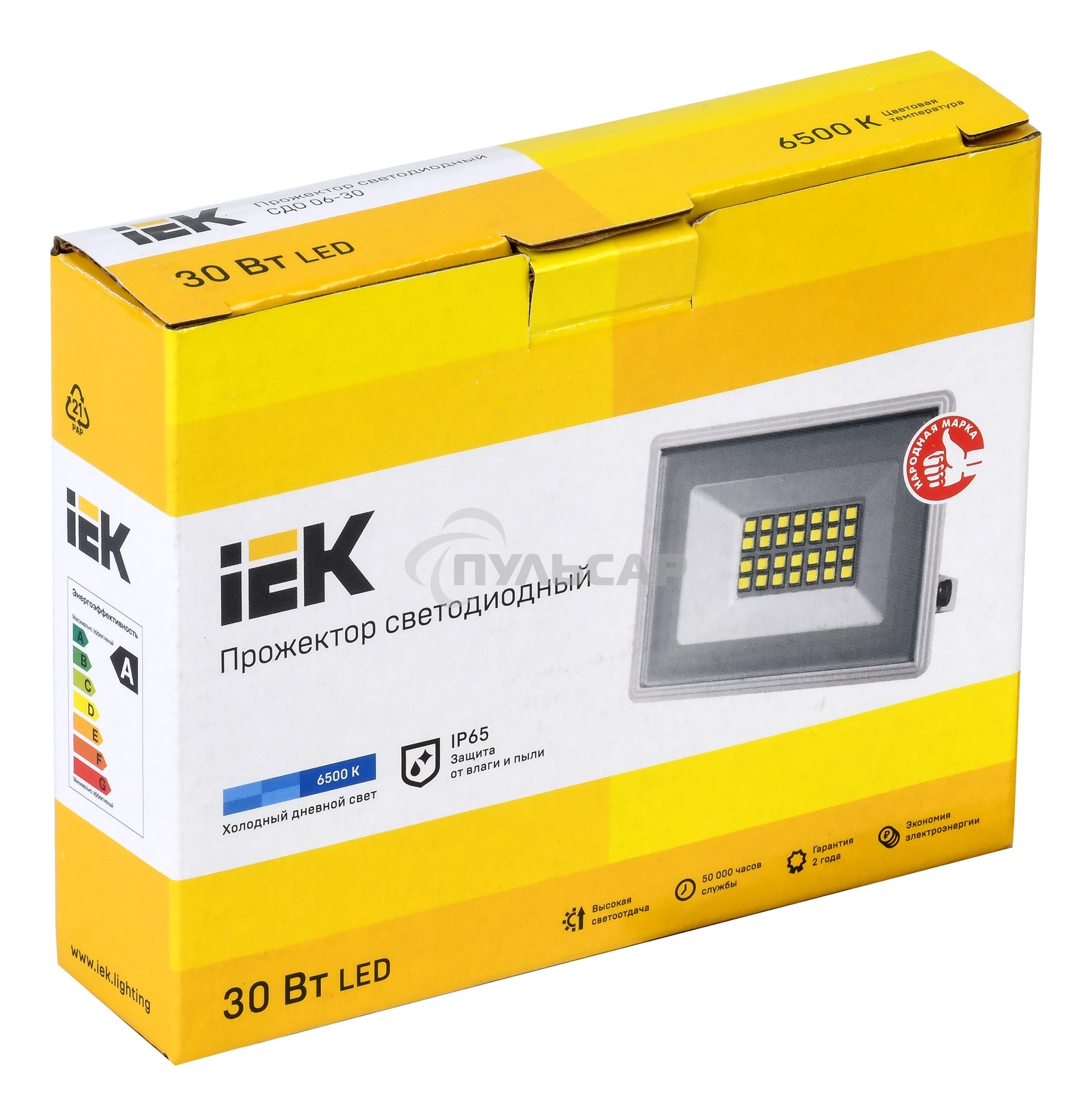 Прожектор уличный IEK СДО LPDO601-30-65-K01 светодиодный 30Вт корп.алюм.белый