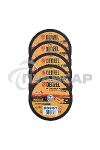 Круг отрезной по металлу Denzel 230 х 2,0 х 22,2 мм, A36TBF, в метал. банке, 5 шт.