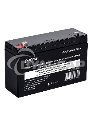 Батарея ExeGate EP234537RUS DT 612/EXG6120 (6V 12Ah) клеммы F1