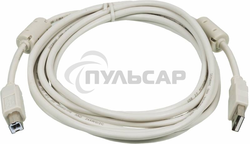 Кабель USB2.0 Ningbo USB A (m)/USB B (m) 3м феррит.кольца (USB2.0-AM/BM-3M-MG)