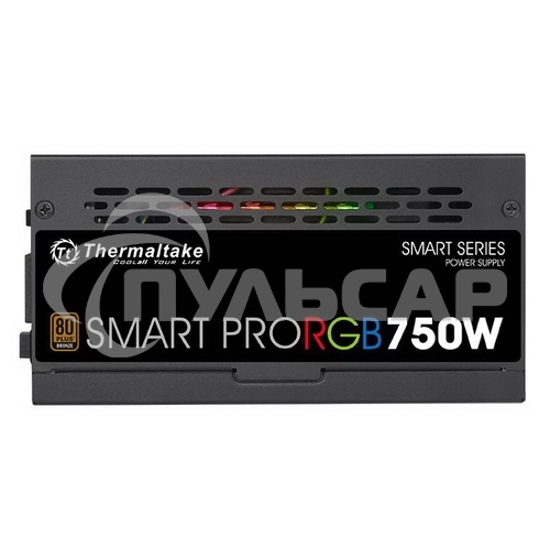 Блок питания Thermaltake Smart Pro RGb (PS-SPR-0750FPCBEU-R), 750Вт, 80 PLUS Bronze, 140мм, модульный, черный